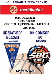 Košarka - petak 6.februar u 18:00h  KK Zlatibor - KK Sombor